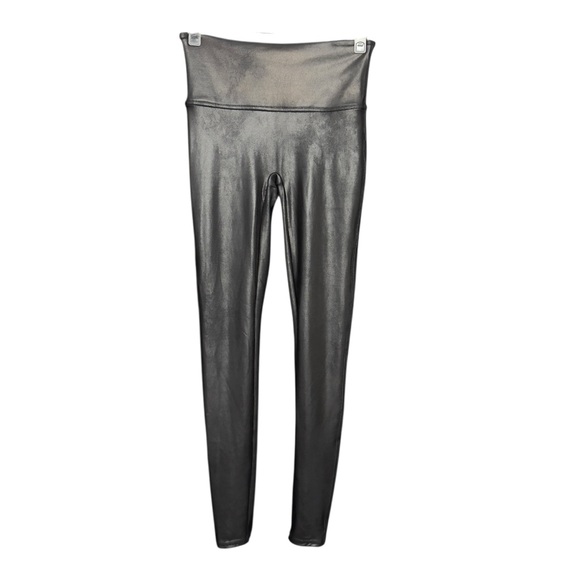 Pants - SPANX Black Faux Leather Look Leggings High Waist Medium